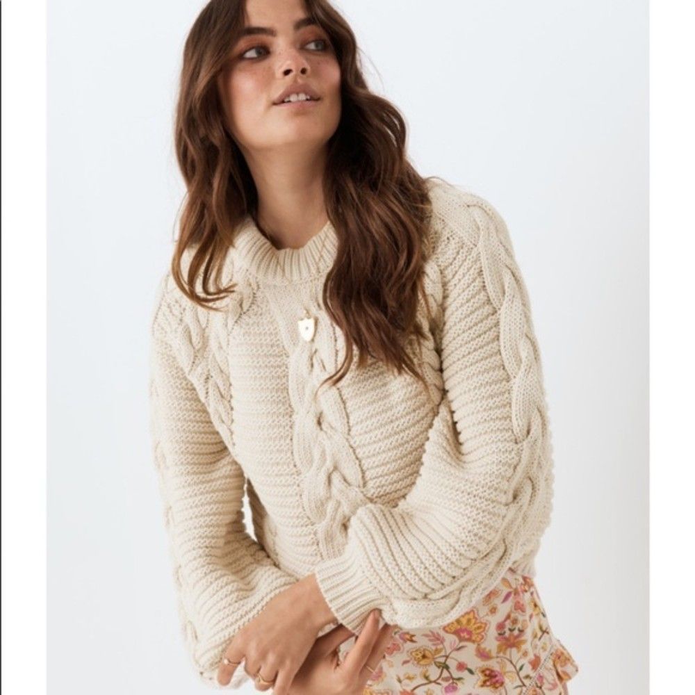 SPELL & THE GYPSY Cable Knit Sweater Sz S